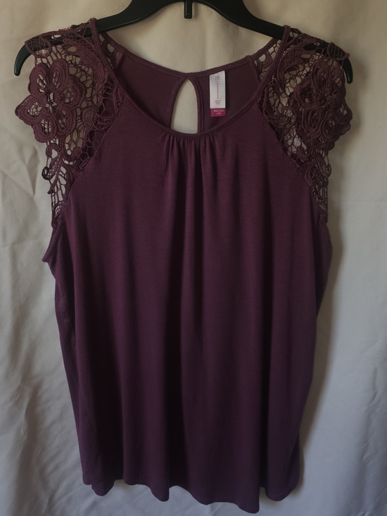 No Boundaries Tops - No Boundaries Plum Lace Sleeve Tank Top